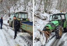 Митовски од утрово е на терен каде што ја следи работата на чистењето на снегот на патниот правец кон с. Нерав
