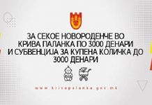 За секое новороденче во Крива Паланка 3.000 денари од општината и субвенција за количка