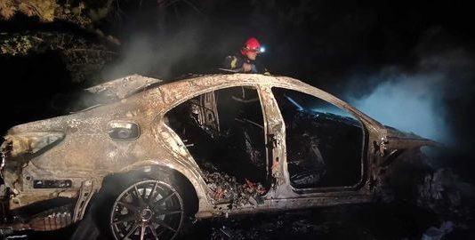 Автомобил целосно изгоре и предизвика пожар во близина на Струмица
